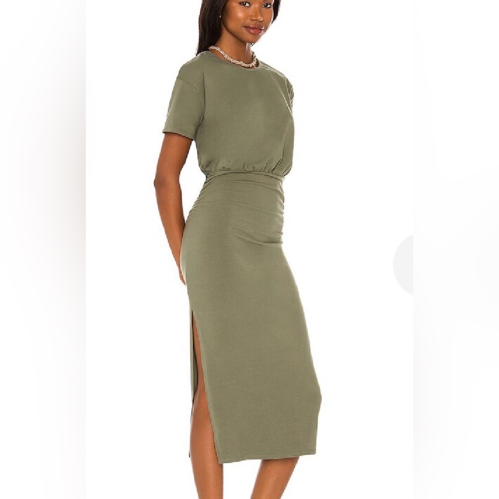 Lovers and Friends EASY RUCHED MIDI DRESS size small new with tag